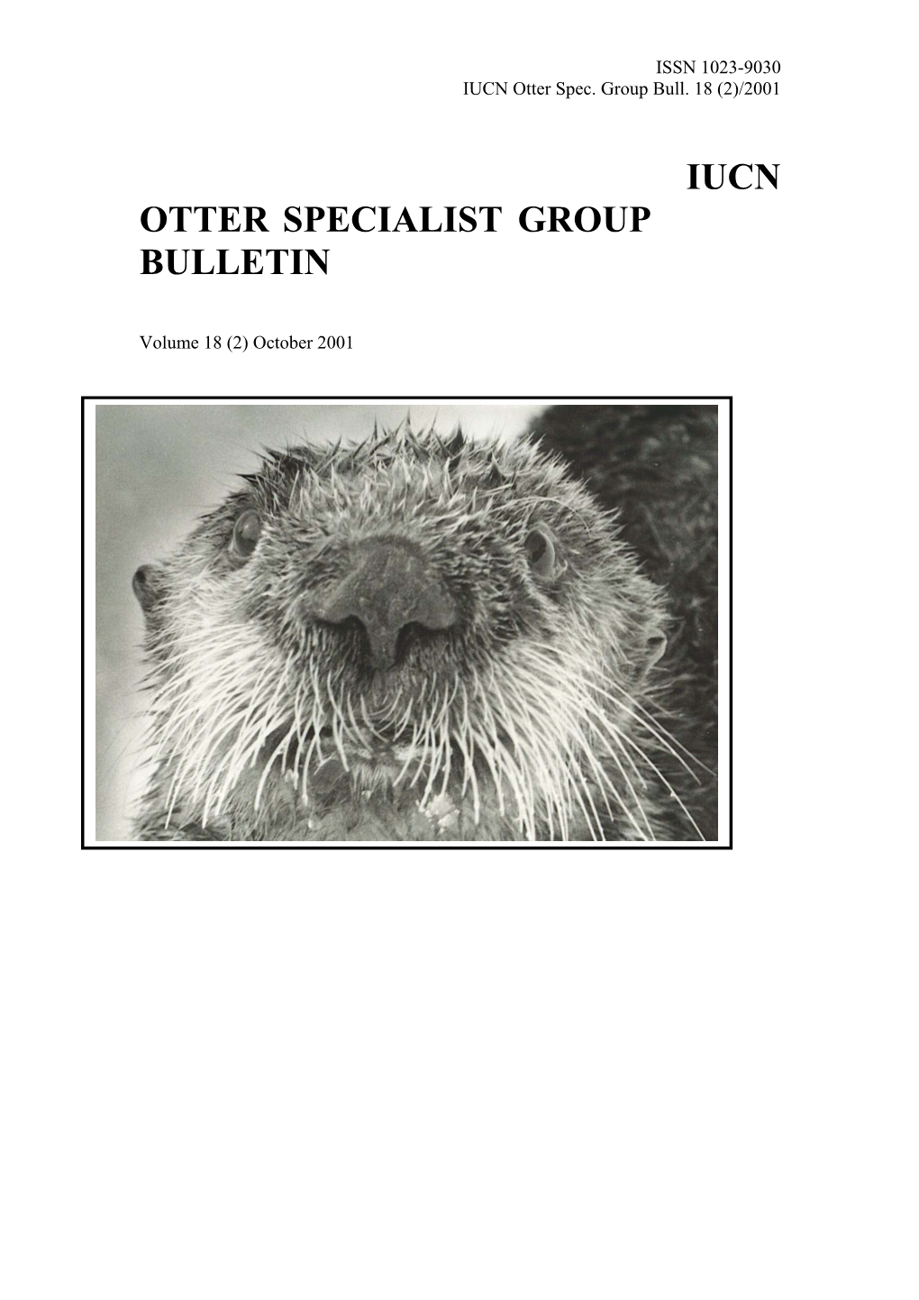 Iucn Otter Specialist Group Bulletin