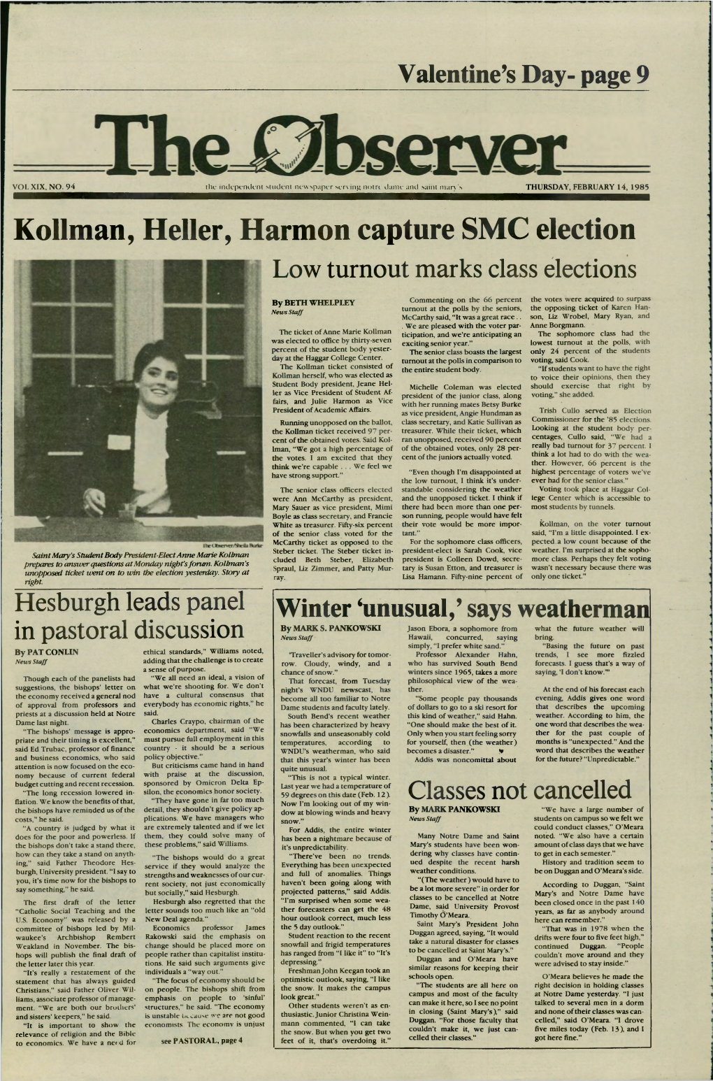 Kollman, Heller, Harmon Capture SMC Election Low Turnout Marks Class Elections