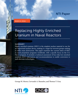 Replacing Highly Enriched Uranium in Naval Reactors