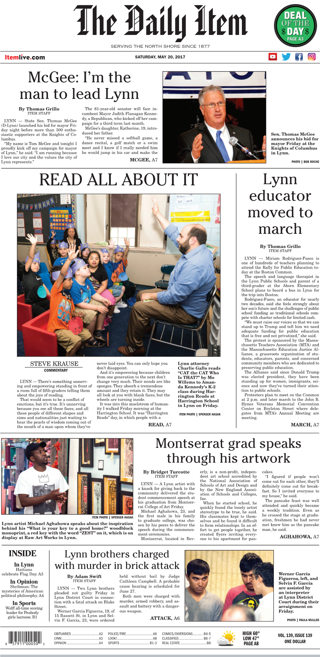 READ ALL ABOUT IT Lynn Educator Moved to March