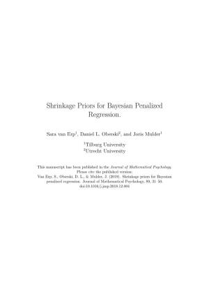 Shrinkage Priors for Bayesian Penalized Regression