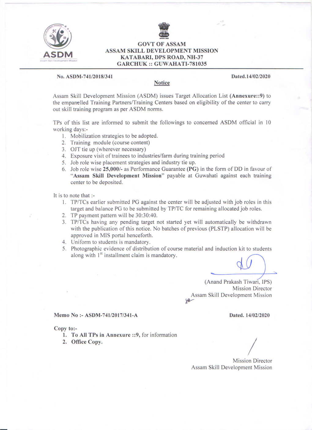 Plstp Target for the Fy 2019 20