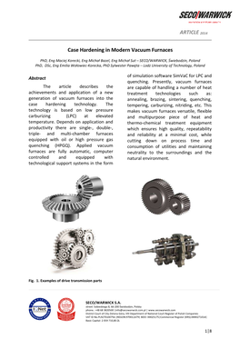 Case Hardening in Modern Vacuum Furnaces