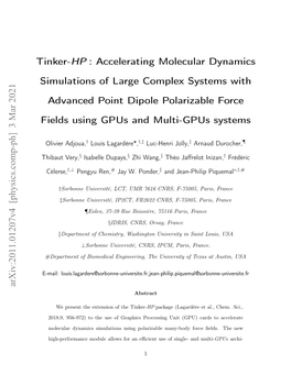 Tinker-HP : Accelerating Molecular Dynamics Simulations of Large Complex Systems with Advanced Point Dipole Polarizable Force Fields Using Gpus and Multi-Gpus Systems