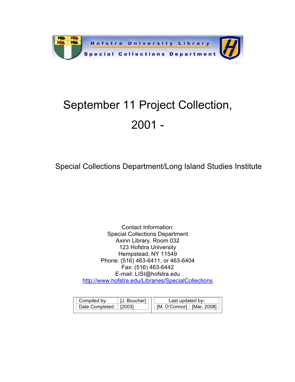 September 11 Project Collection