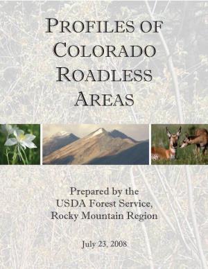 Profiles of Colorado Roadless Areas