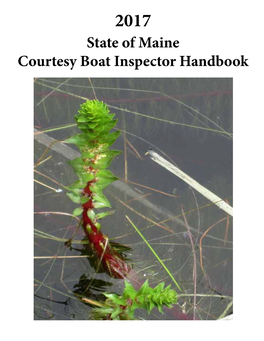 State of Maine Courtesy Boat Inspector Handbook