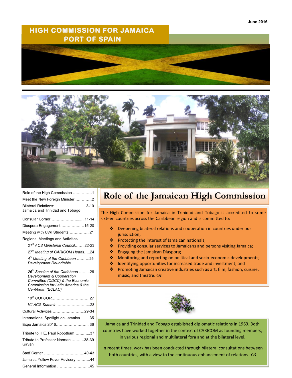 Role of the Jamaican High Commission