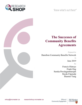 The Successes of Community Benefits Agreements