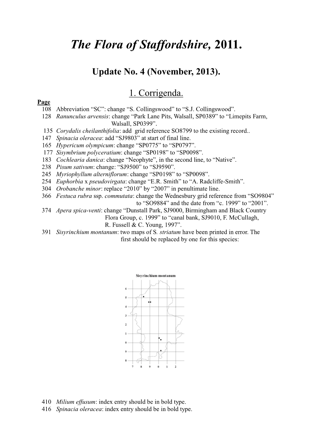 The Flora of Staffordshire, 2011