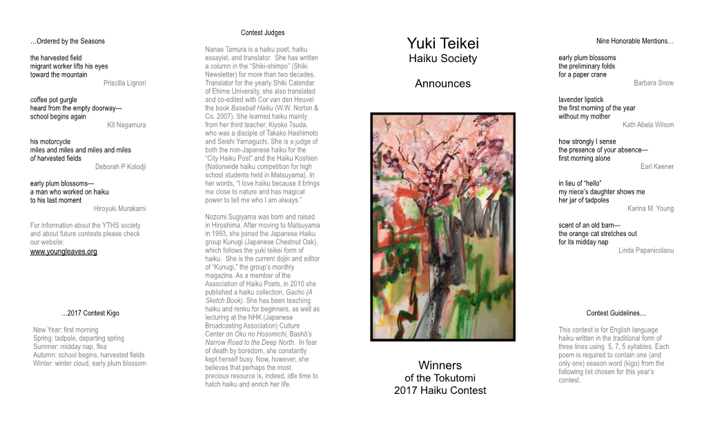 Yuki Teikei the Harvested Field Essayist, and Translator