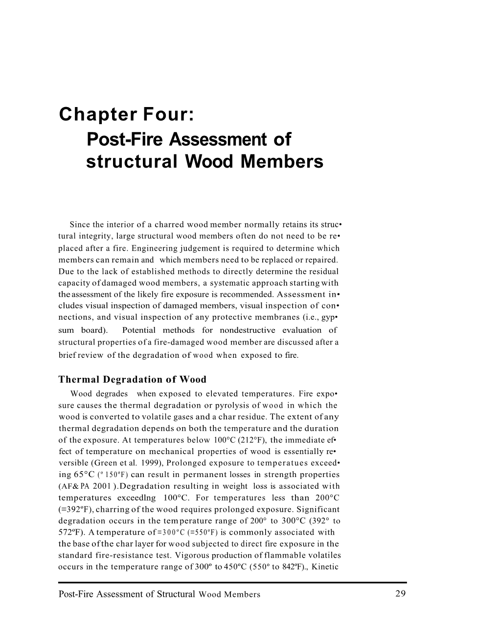 Post-Fire Assessment of Structural Wood Members