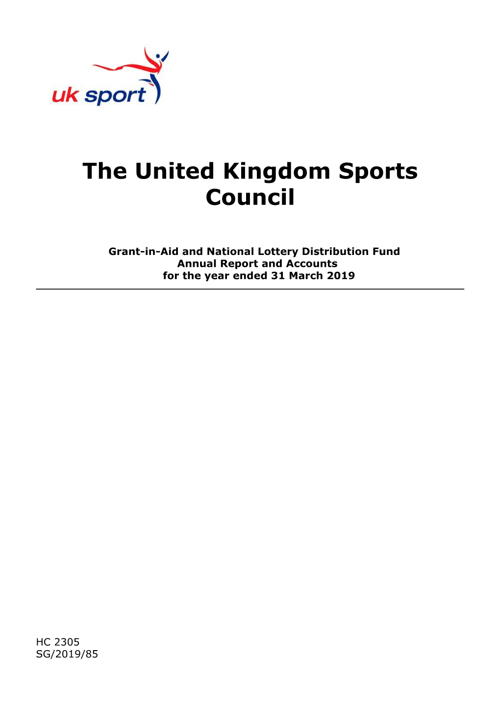 UK Sport Annual Report 2018-19