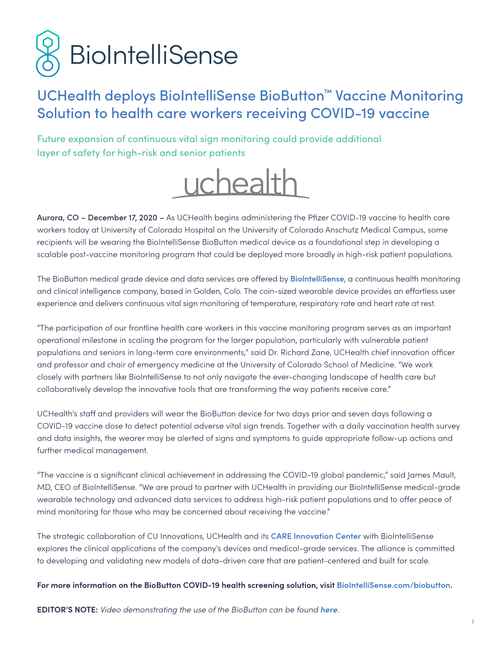 COVID-19 Vaccination Monitoring at Uchealth