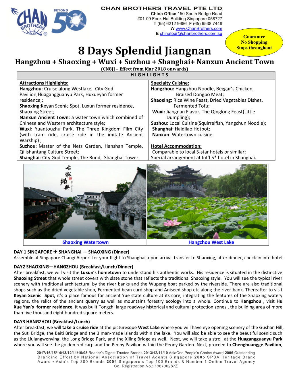 8 Days Splendid Jiangnan