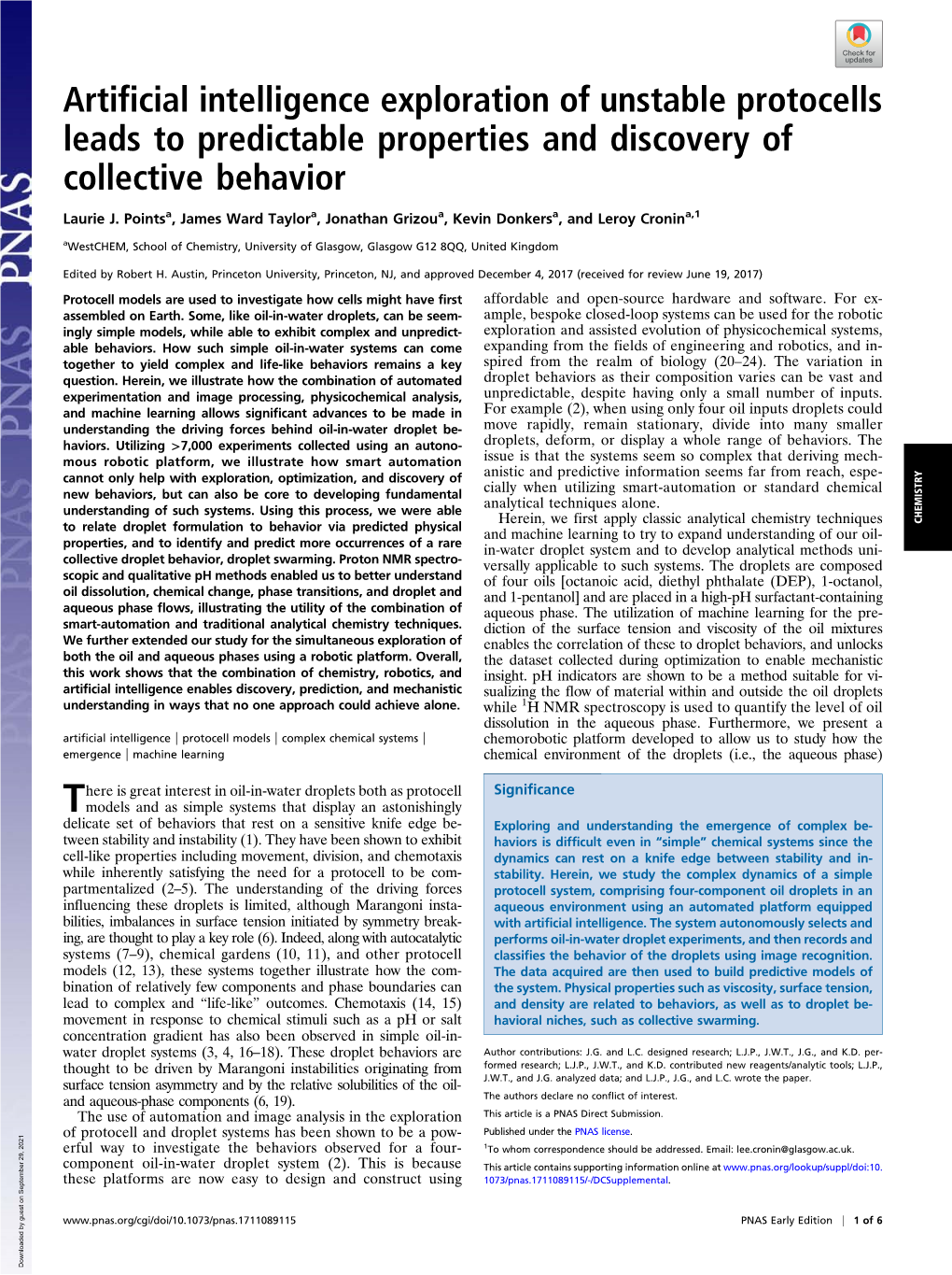 Artificial Intelligence Exploration of Unstable Protocells Leads to Predictable Properties and Discovery of Collective Behavior