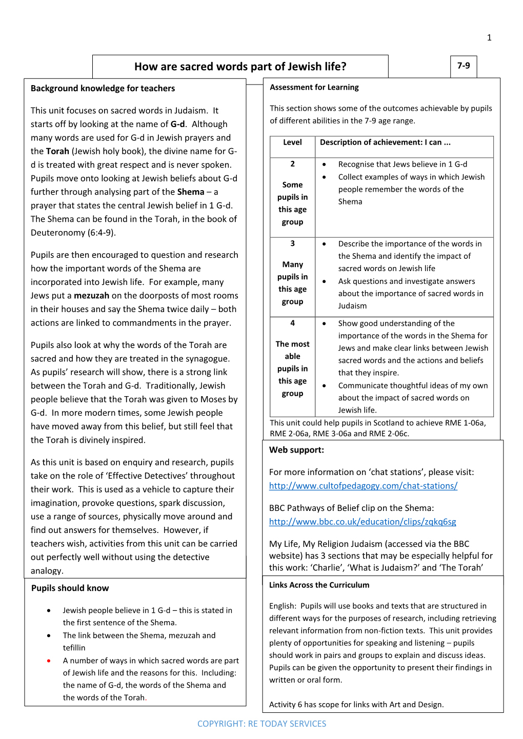 How Are Sacred Words Part of Jewish Life? 7-9