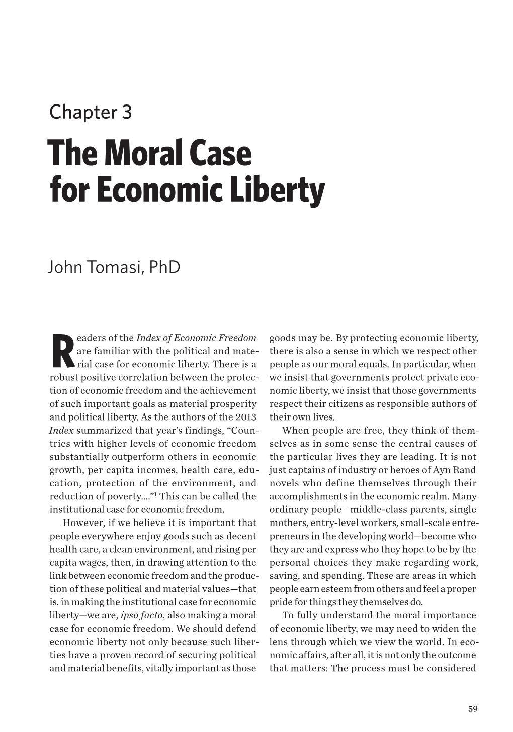 Chapter 3: the Moral Case for Economic Liberty