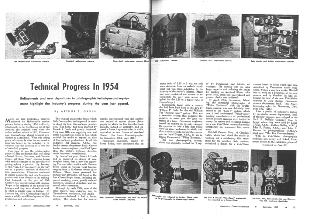 Technical Progress in 1954 Point but Was More Adaptable to the Large Negative and Reducing the Image Neers