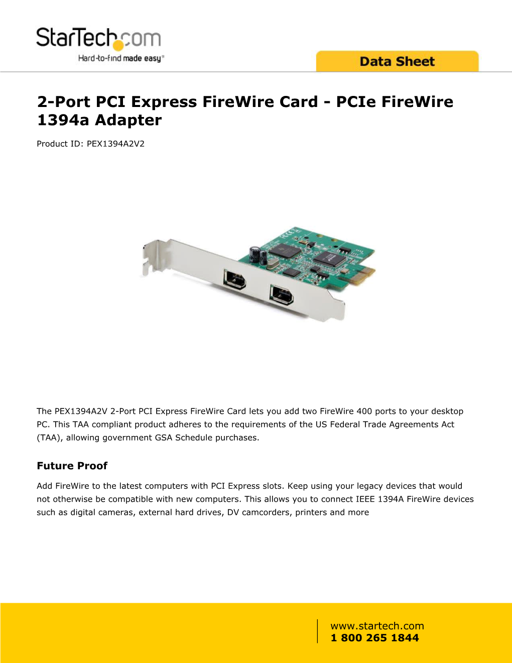 2 Port PCI Express Firewire Card