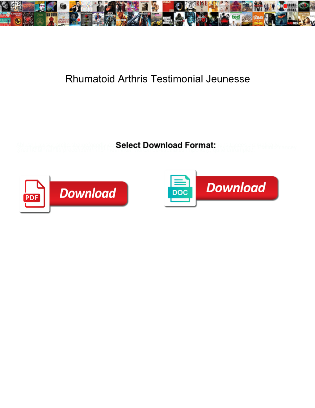 Rhumatoid Arthris Testimonial Jeunesse