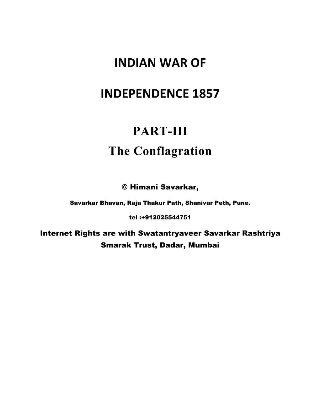 Indian War of Independence 1857