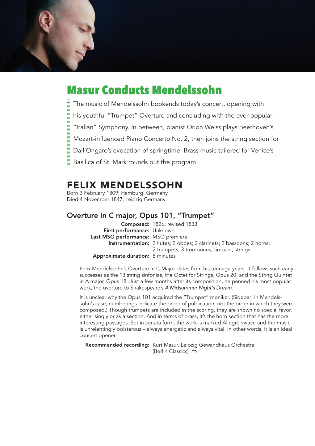 Masur Conducts Mendelssohn