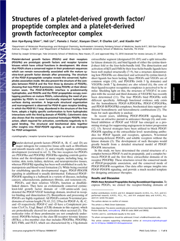 Structures of a Platelet-Derived Growth Factor/ Propeptide Complex and a Platelet-Derived Growth Factor/Receptor Complex
