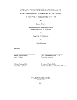 Comparing Theoretical Explanations Regarding United States Decision-Making On