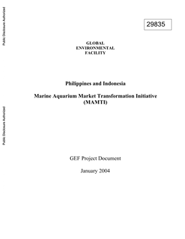 Philippines and Indonesia Marine Aquarium
