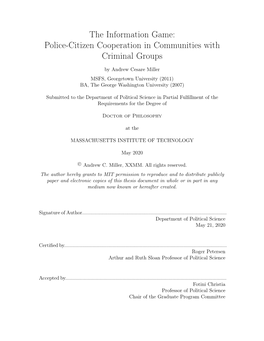 Police-Citizen Cooperation in Communities with Criminal Groups