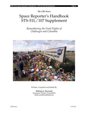 Space Reporter's Handbook STS-51L/107 Supplement