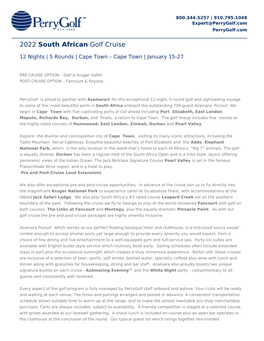 2022 South African Golf Cruise