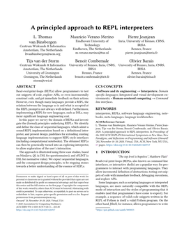 A Principled Approach to REPL Interpreters L