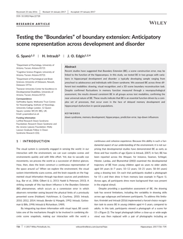 Of Boundary Extension: Anticipatory Scene Representation Across Development and Disorder