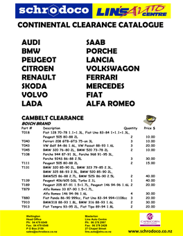 Continental Vehicle Specials