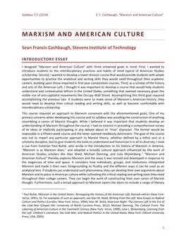 Marxism and American Culture”