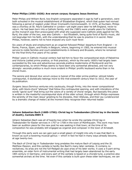 Peter Philips (1561-1628): Ave Verum Corpus; Surgens Jesus Dominus Peter Philips and William Byrd, Two English Composers Separat