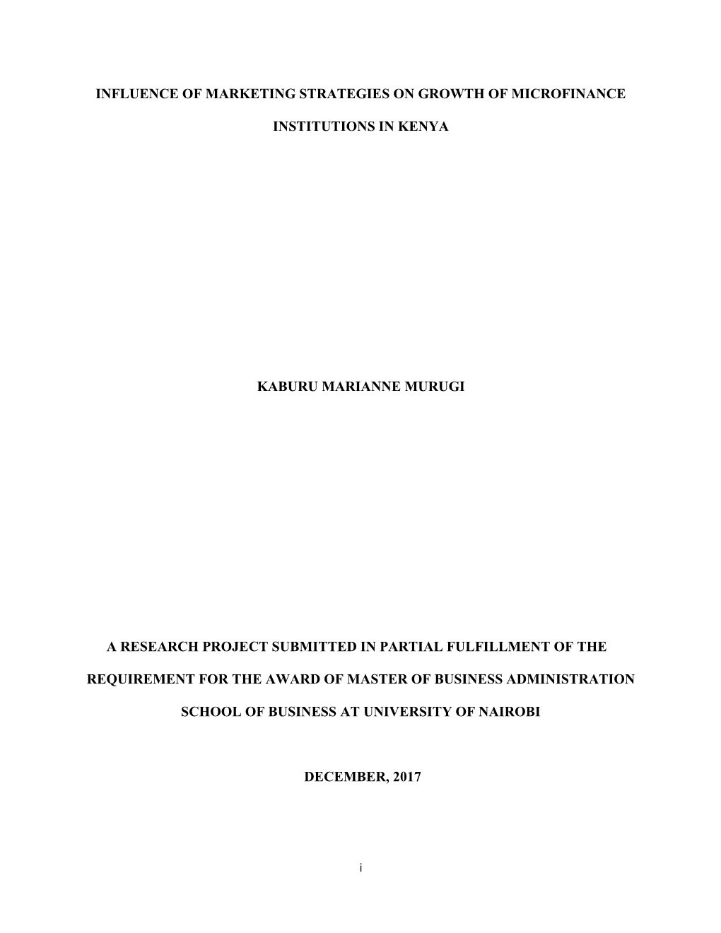 Influence of Marketing Strategies on Growth of Microfinance Institutions