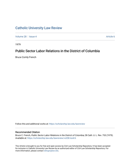 Public Sector Labor Relations in the District of Columbia
