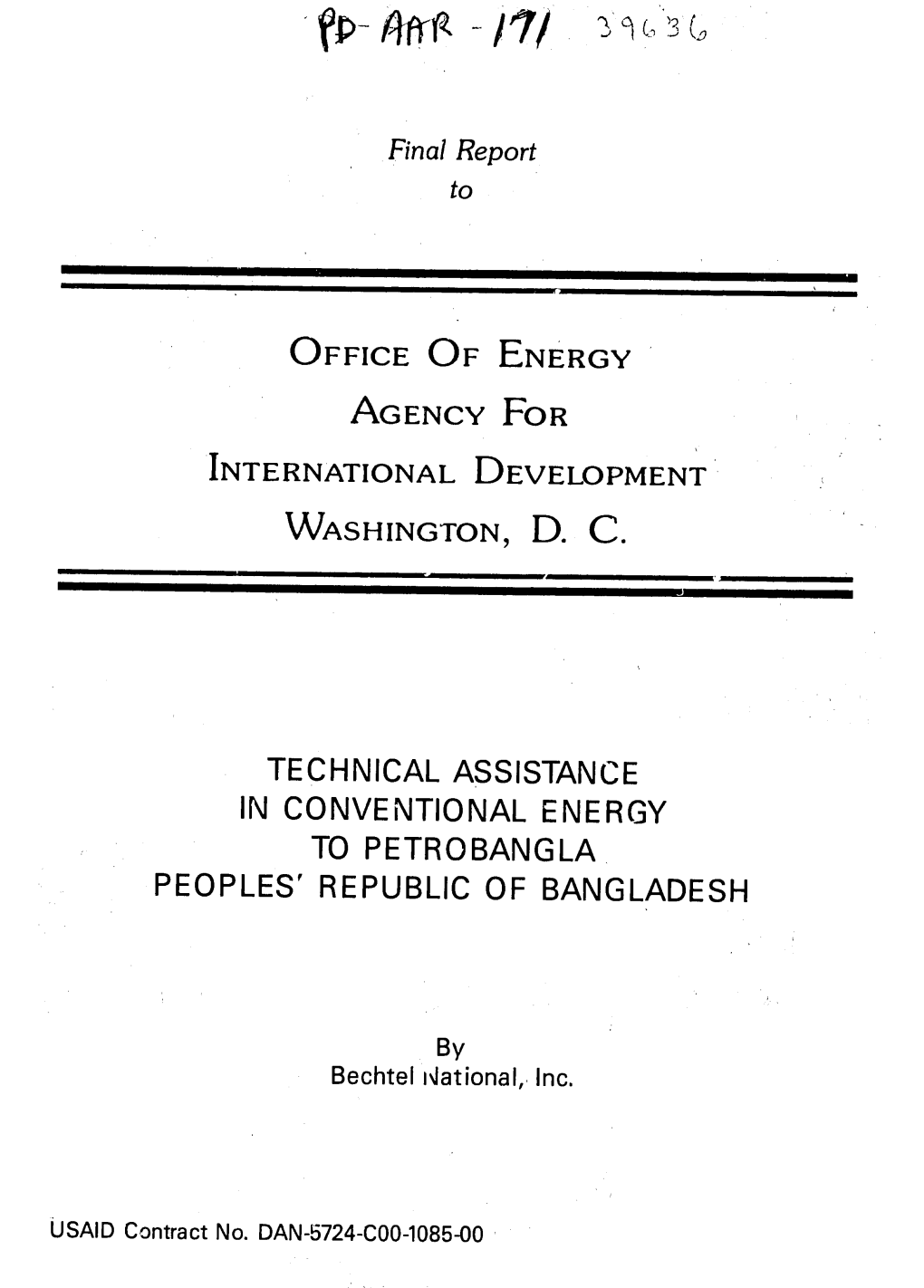 Technical Assistance in Conventional Energy to Petrobangla Peoples' Republic of Bangladesh