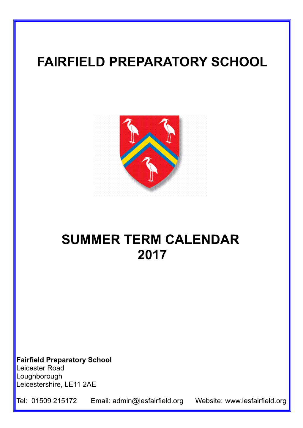 Summer Term Calendar 2017