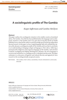 A Sociolinguistic Profile of the Gambia