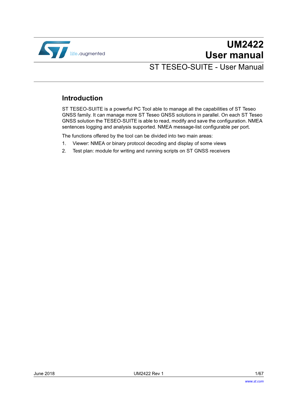 UM2422 User Manual ST TESEO-SUITE - User Manual