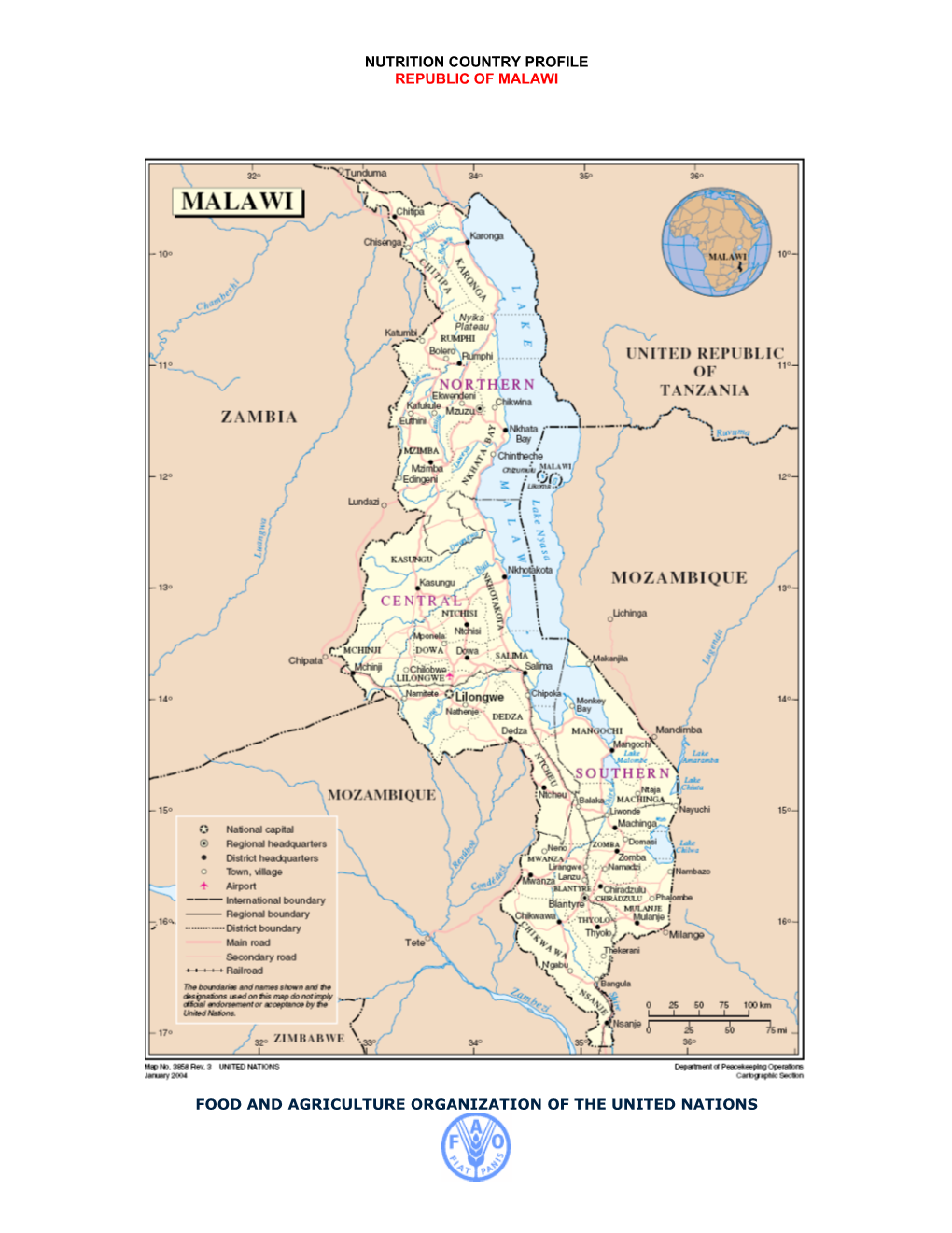 Nutrition Country Profile Republic of Malawi