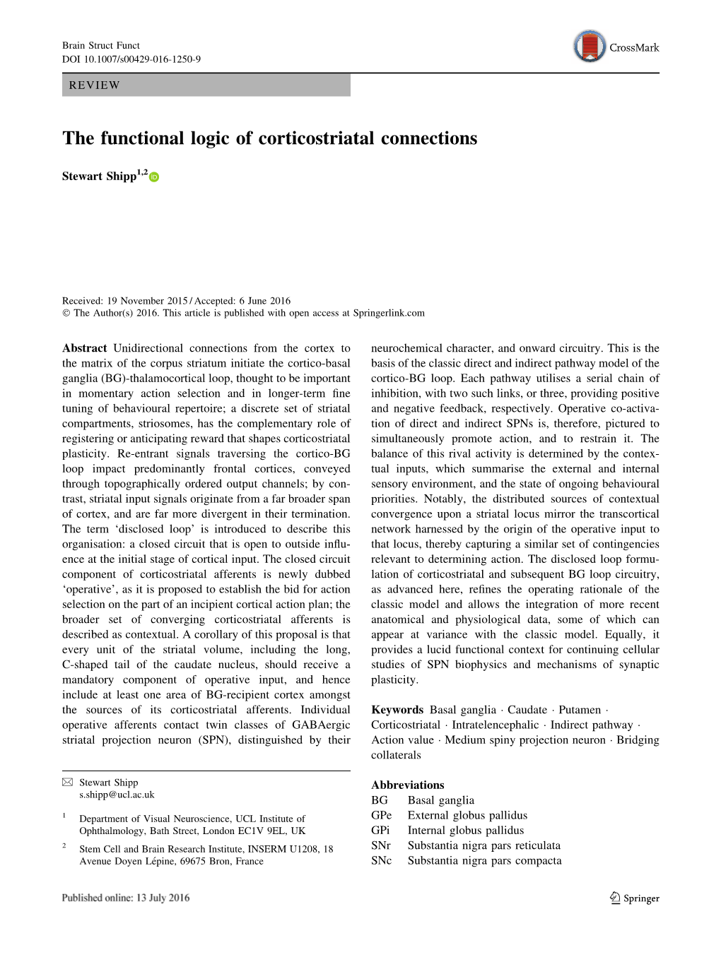 The Functional Logic of Corticostriatal Connections