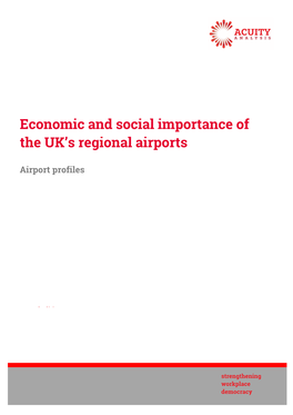 Economic and Social Importance of the UK's Regional Airports