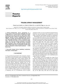 Trauma Airway Management