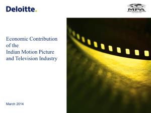 Economic Contribution of the Indian Motion Picture and Television Industry