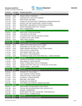 Schedule Quickprint TKRN-FM